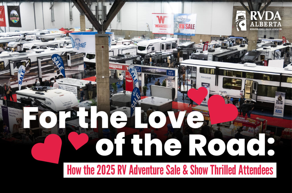 An image displaying various RVs for sale. The RVDA logo is in the top left corner. There is text at the bottom displaying the title of the blog post.